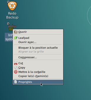 Modification d'une icône de bureau